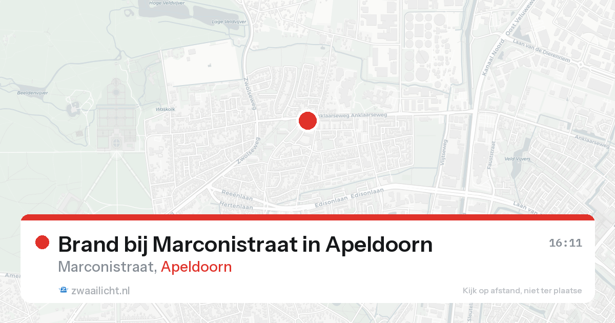 Brand bij Marconistraat in Apeldoorn — 20 aug 2026