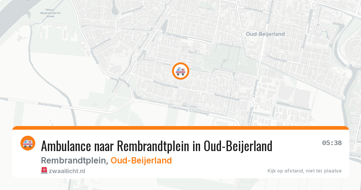 Ambulance naar Rembrandtplein in Oud-Beijerland — 25 mei 2026