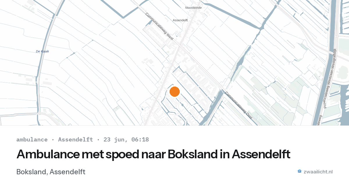 Ambulance met spoed naar Boksland in Assendelft — 23 jun 2026