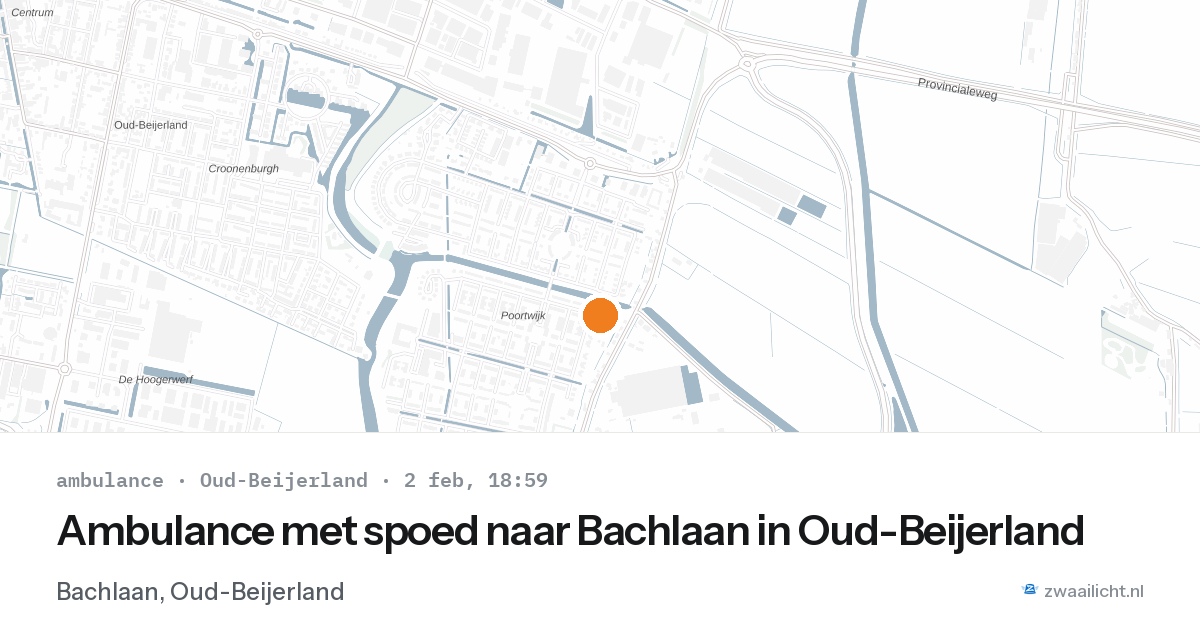 Ambulance met spoed naar Bachlaan in Oud-Beijerland — 2 feb 2026