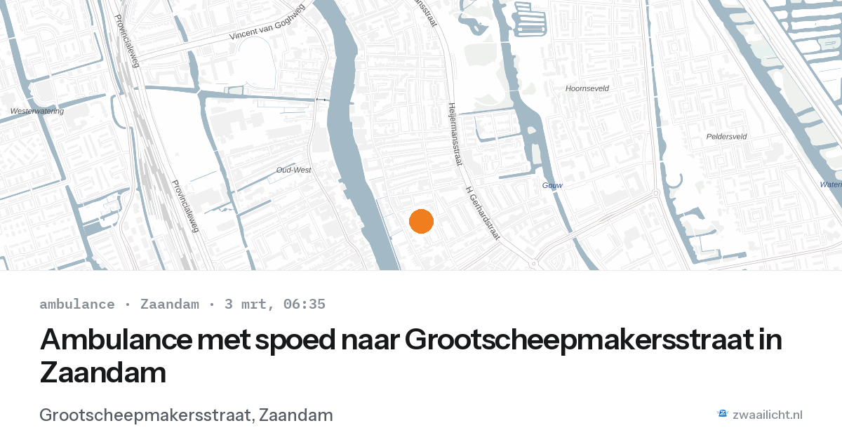 Ambulance met spoed naar Grootscheepmakersstraat in Zaandam — 3 mrt 2026