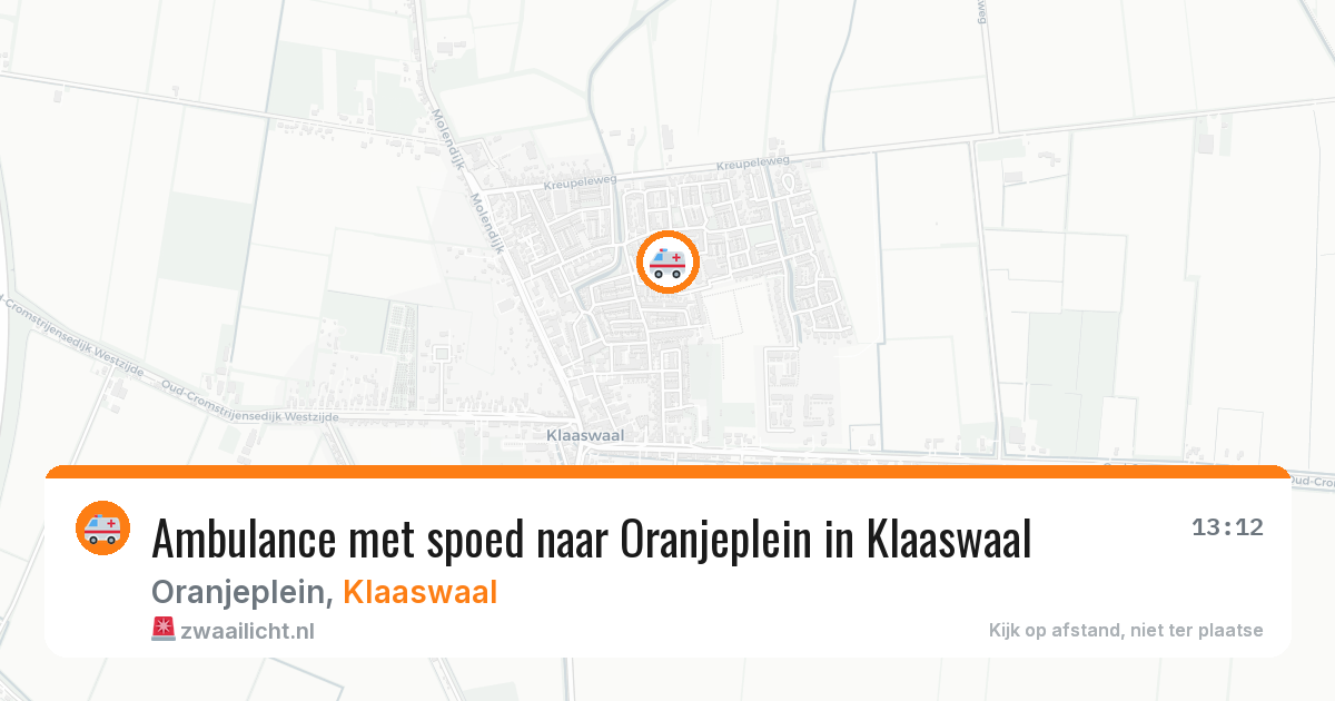 Ambulance met spoed naar Oranjeplein in Klaaswaal — 30 jan 2026
