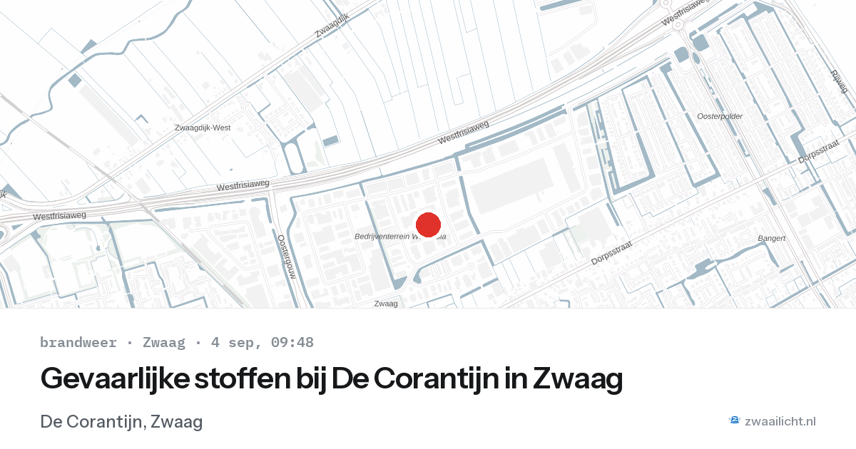 Gevaarlijke stoffen bij De Corantijn in Zwaag — 4 sep 2026