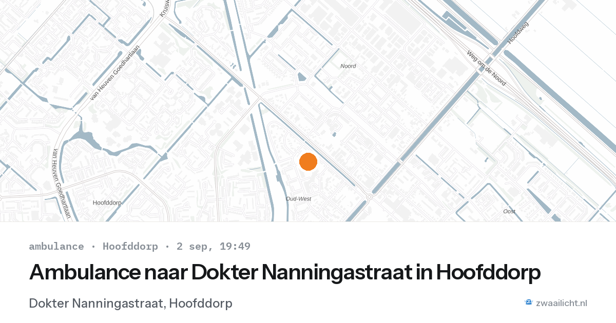 Ambulance naar Dokter Nanningastraat in Hoofddorp — 2 sep 2026