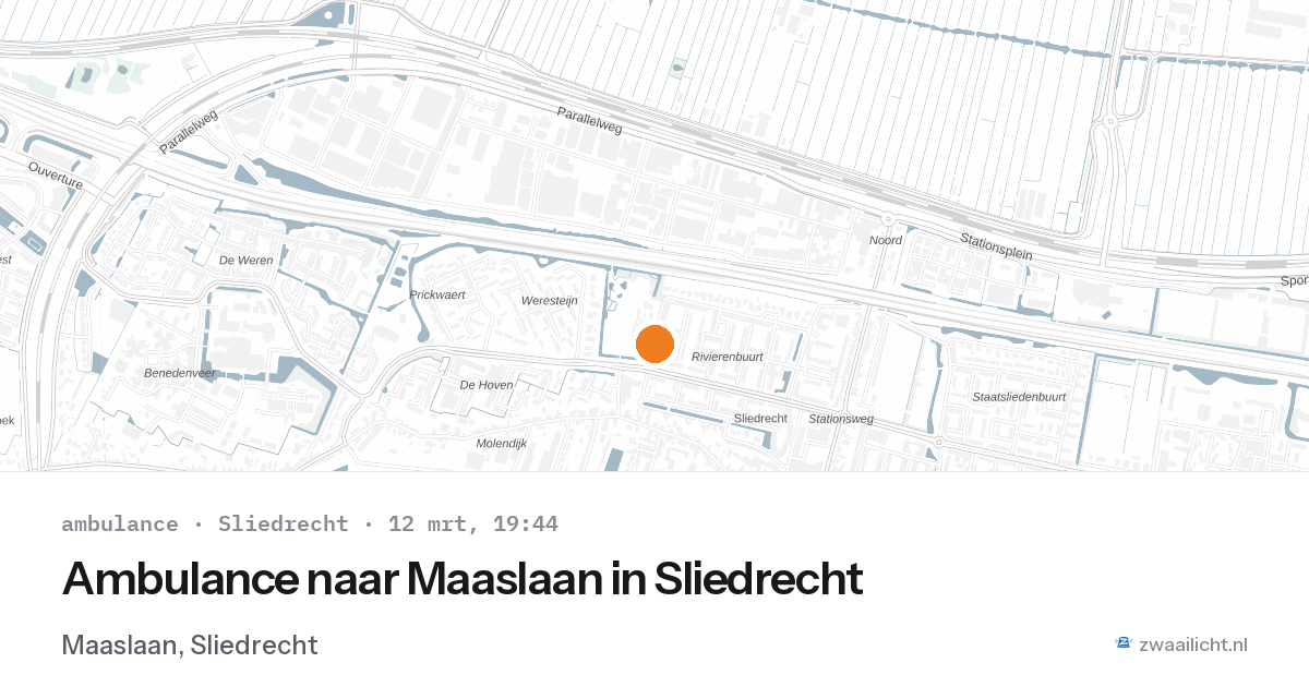Ambulance naar Maaslaan in Sliedrecht — 12 mrt 2026