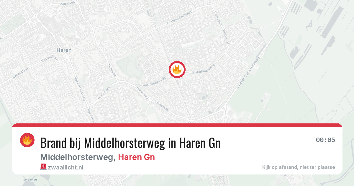 Brand bij Middelhorsterweg in Haren Gn — 3 aug 2026