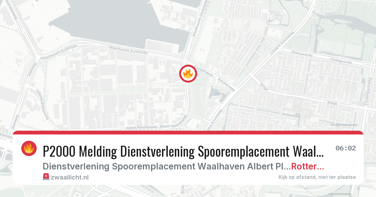 P2000 Melding Dienstverlening Spooremplacement Waalhaven Albert Plesmanweg, Rotterdam — 30 jan 2026