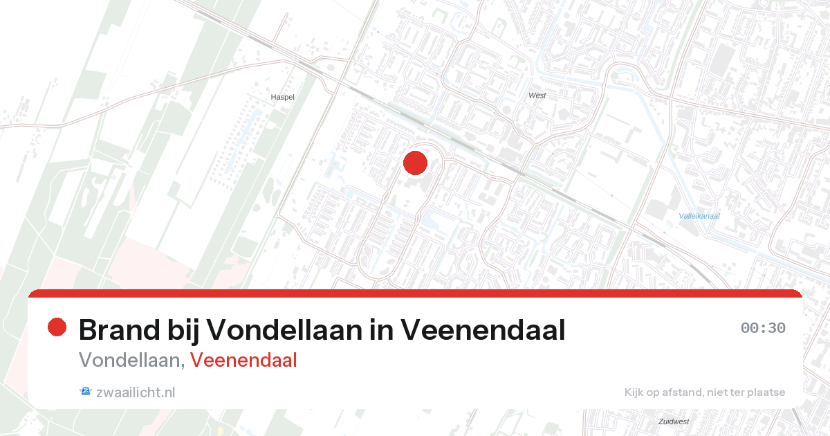 Brand bij Vondellaan in Veenendaal — 27 aug 2026