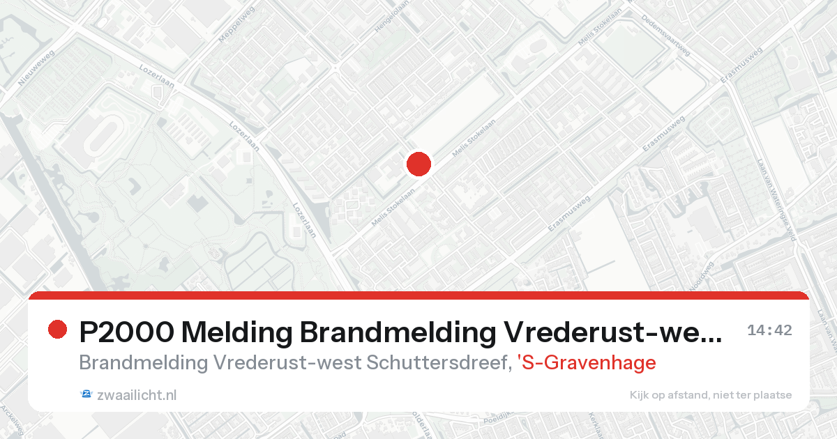 P2000 Melding Brandmelding Vrederust-west Schuttersdreef, 'S-Gravenhage — 7 feb 2026