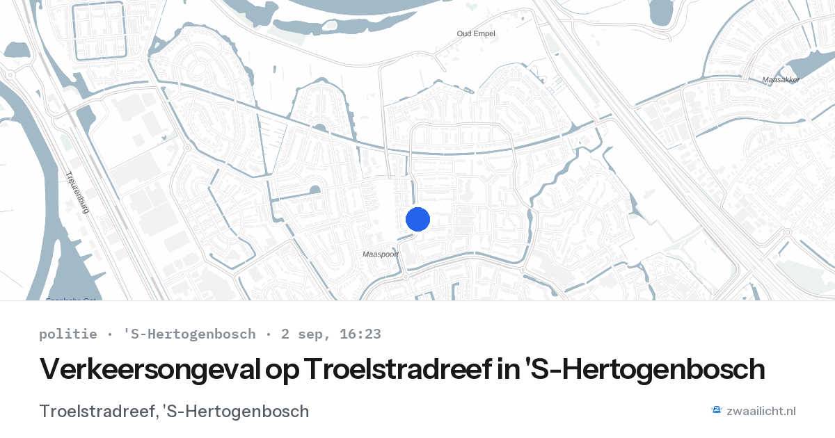 Verkeersongeval op Troelstradreef in 'S-Hertogenbosch — 2 sep 2026