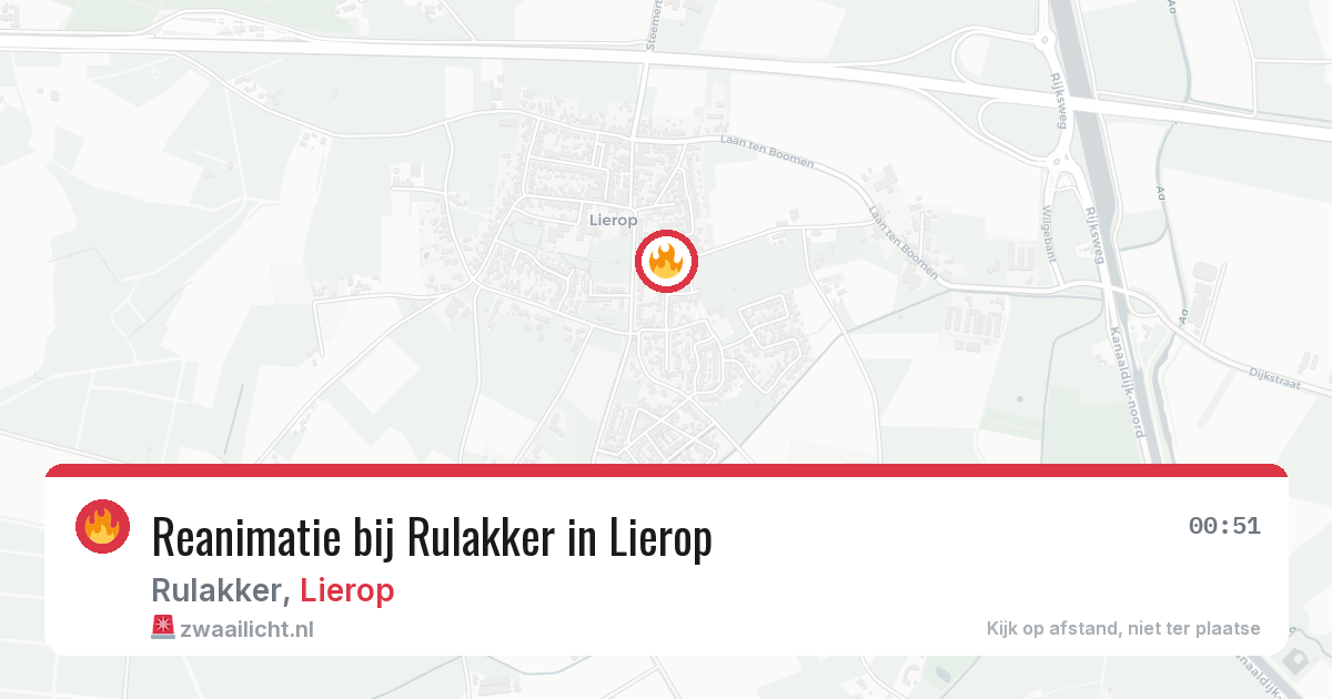 Reanimatie bij Rulakker in Lierop — 21 jul 2026