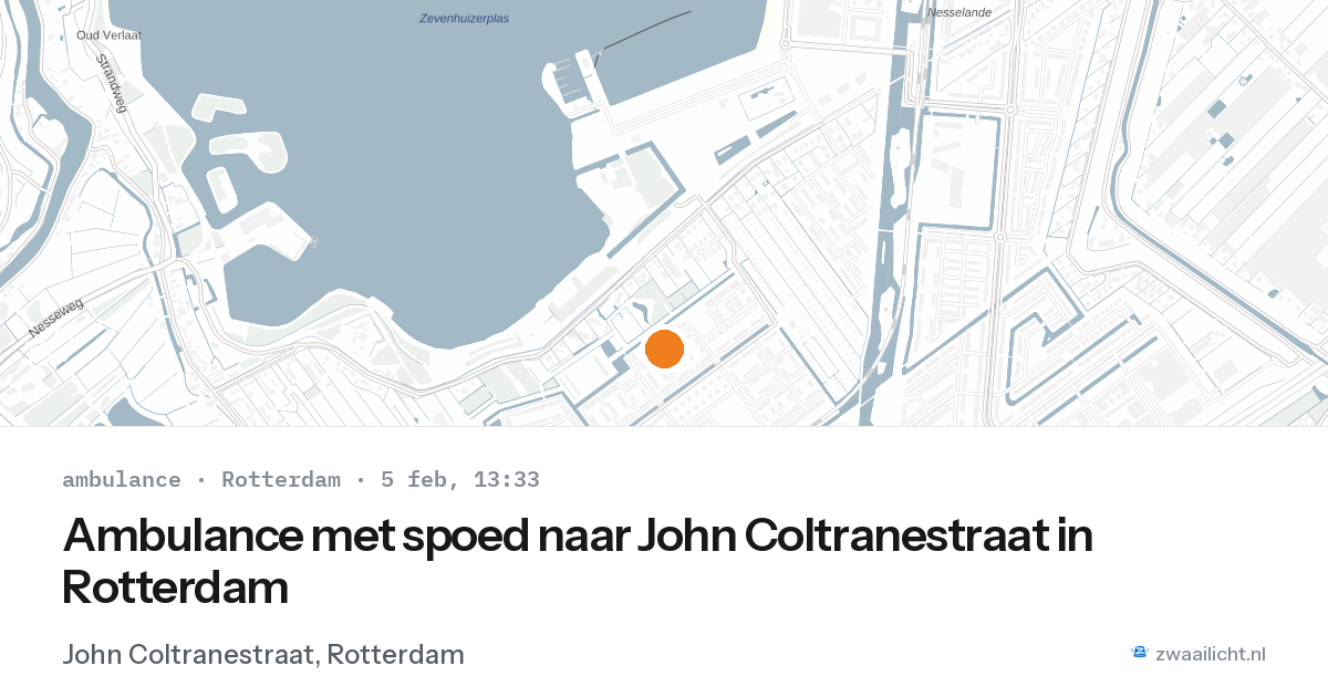 Ambulance met spoed naar John Coltranestraat in Rotterdam — 5 feb 2026