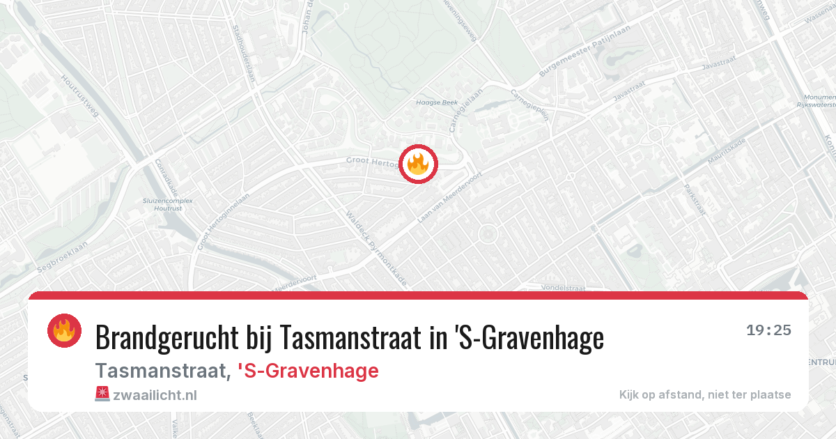 Brandgerucht bij Tasmanstraat in 'S-Gravenhage — 4 aug 2026