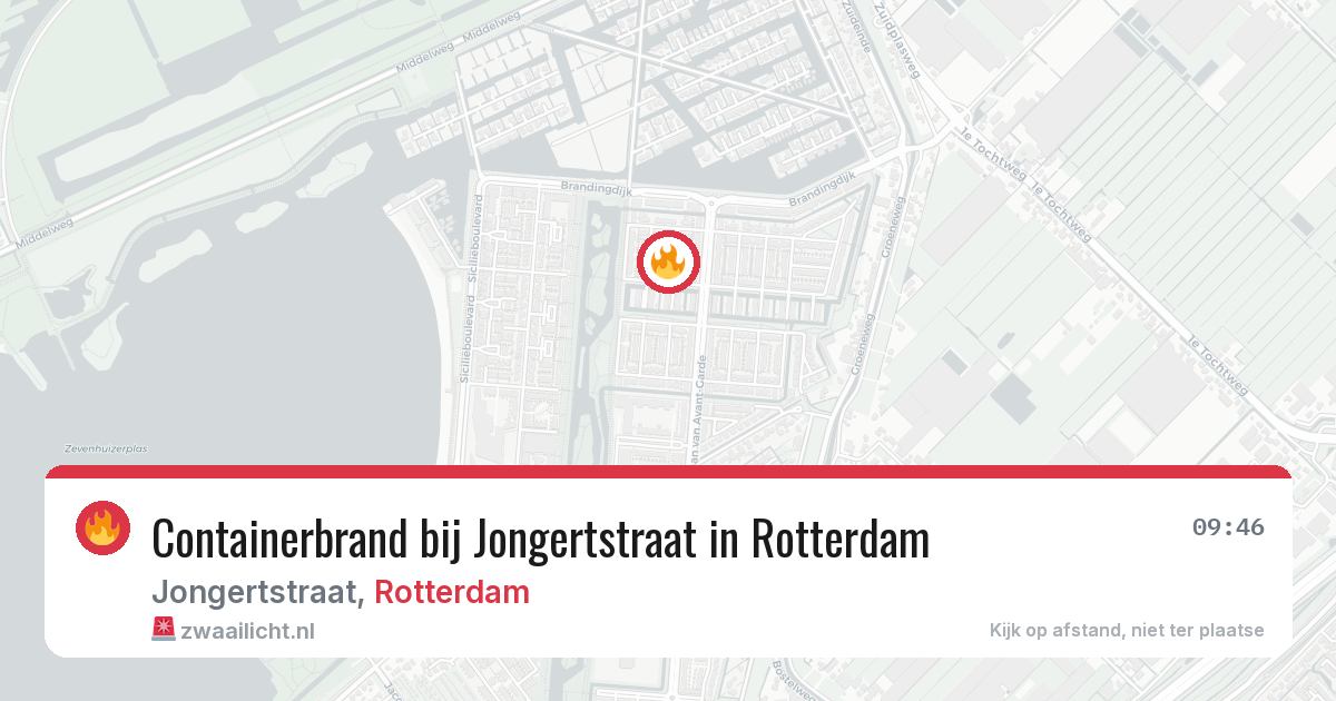 Containerbrand bij Jongertstraat in Rotterdam — 14 jun 2026
