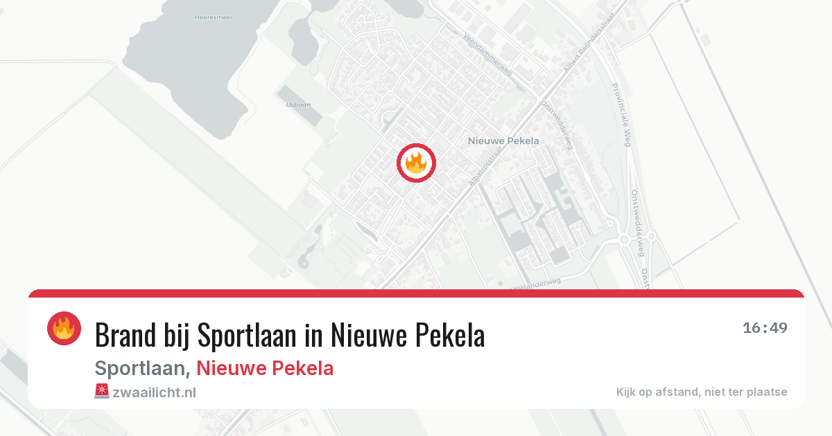 Brand bij Sportlaan in Nieuwe Pekela — 8 aug 2026