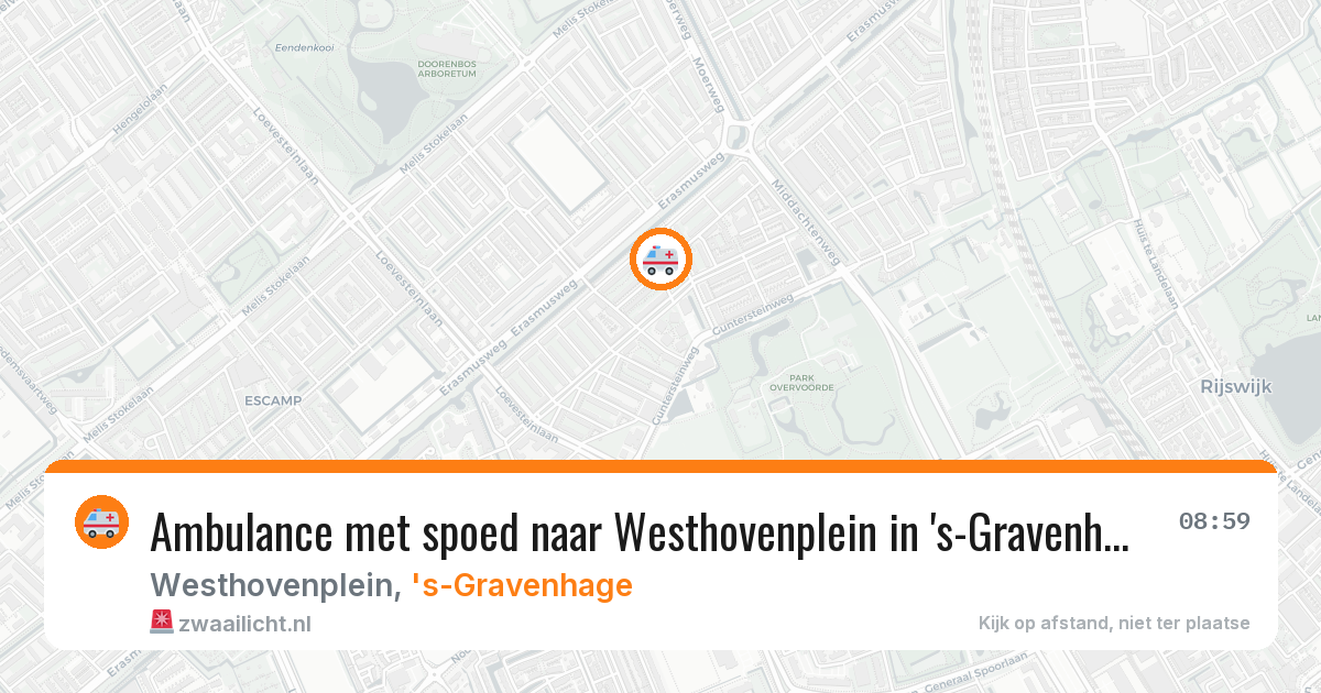 Ambulance met spoed naar Westhovenplein in 's-Gravenhage — 5 aug 2026