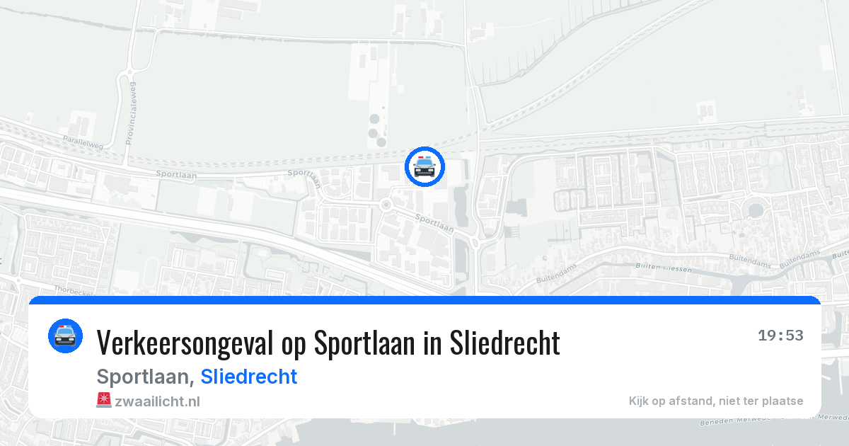 Verkeersongeval op Sportlaan in Sliedrecht — 17 feb 2026