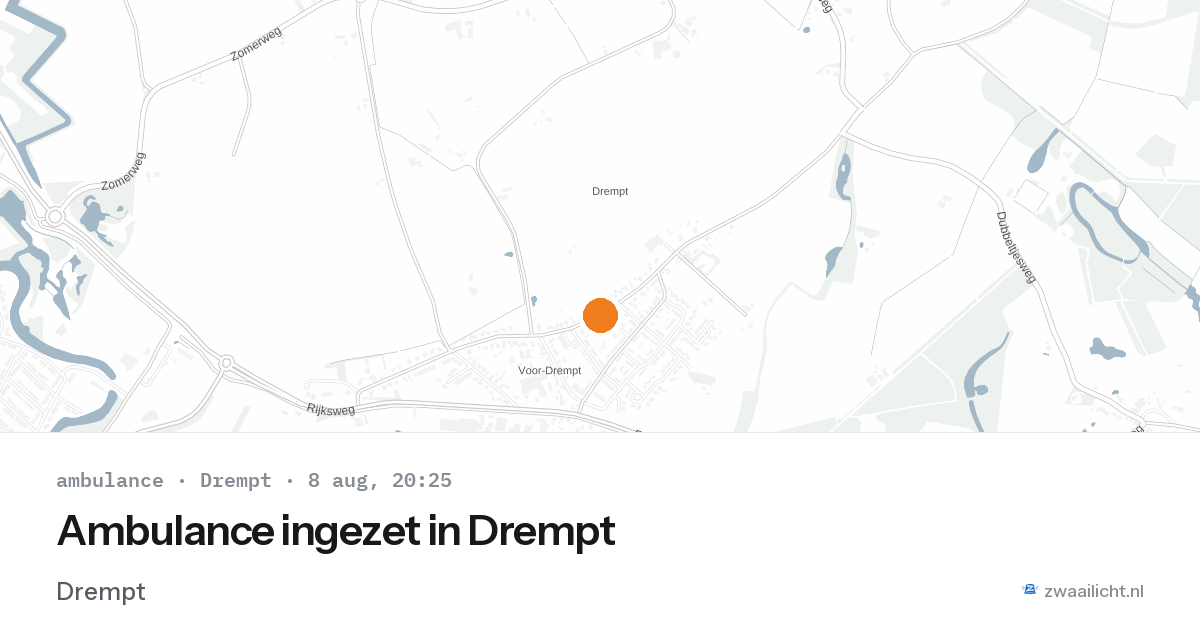 Ambulance ingezet in Drempt — 8 aug 2026