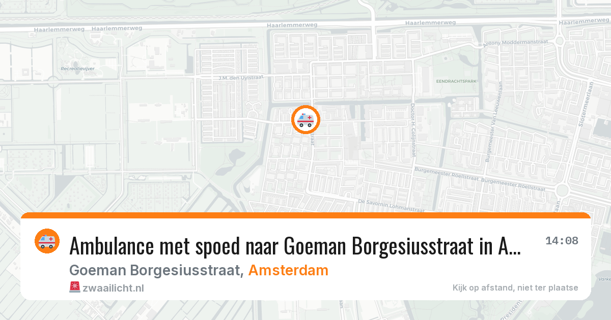 Ambulance met spoed naar Goeman Borgesiusstraat in Amsterdam — 8 mrt 2026