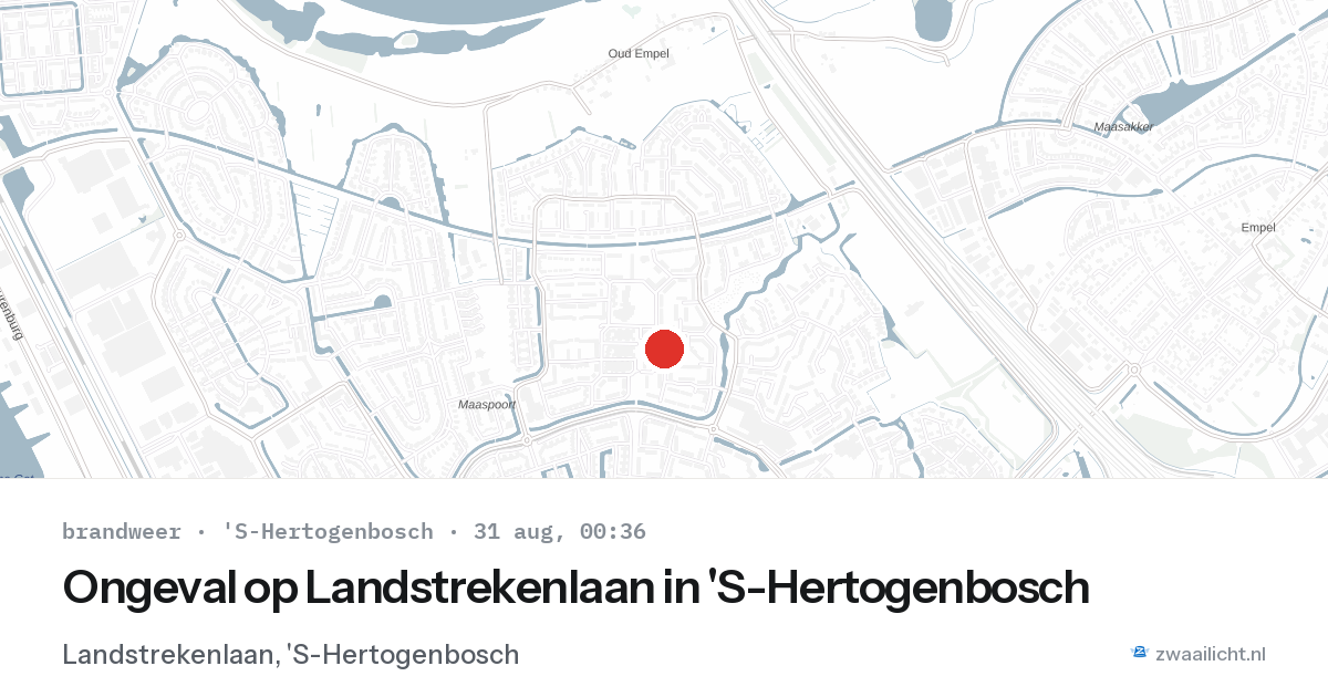 Ongeval op Landstrekenlaan in 'S-Hertogenbosch — 30 aug 2026