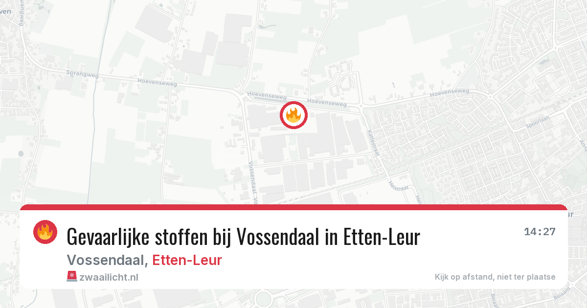 Gevaarlijke stoffen bij Vossendaal in Etten-Leur — 4 jun 2026