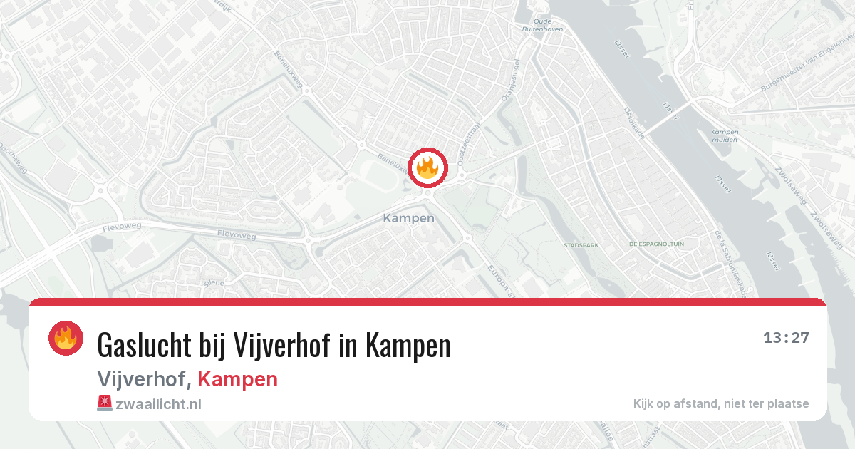 Gaslucht bij Vijverhof in Kampen — 10 jul 2026