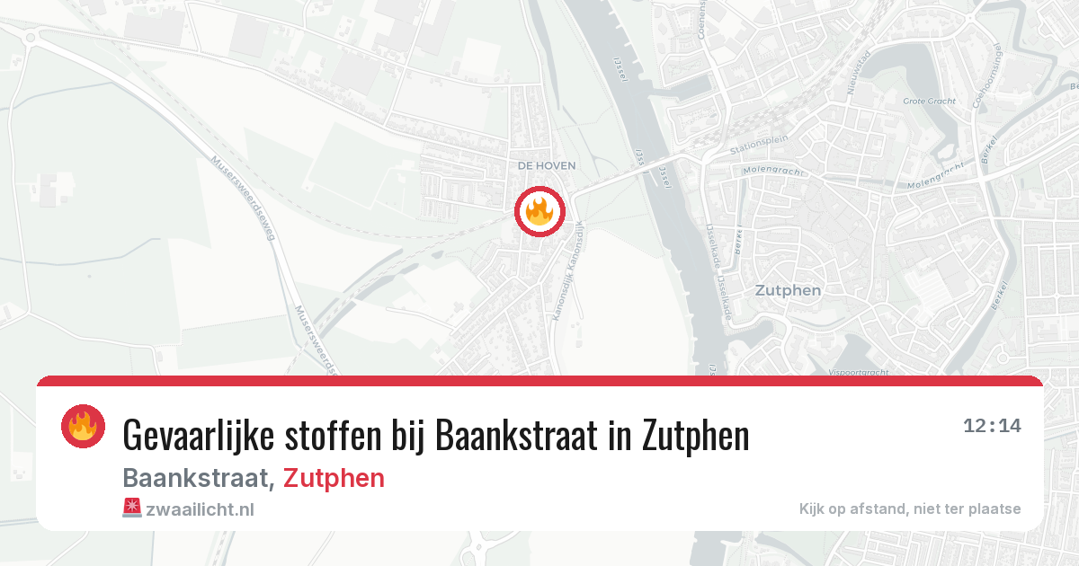 Gevaarlijke stoffen bij Baankstraat in Zutphen — 13 jul 2026