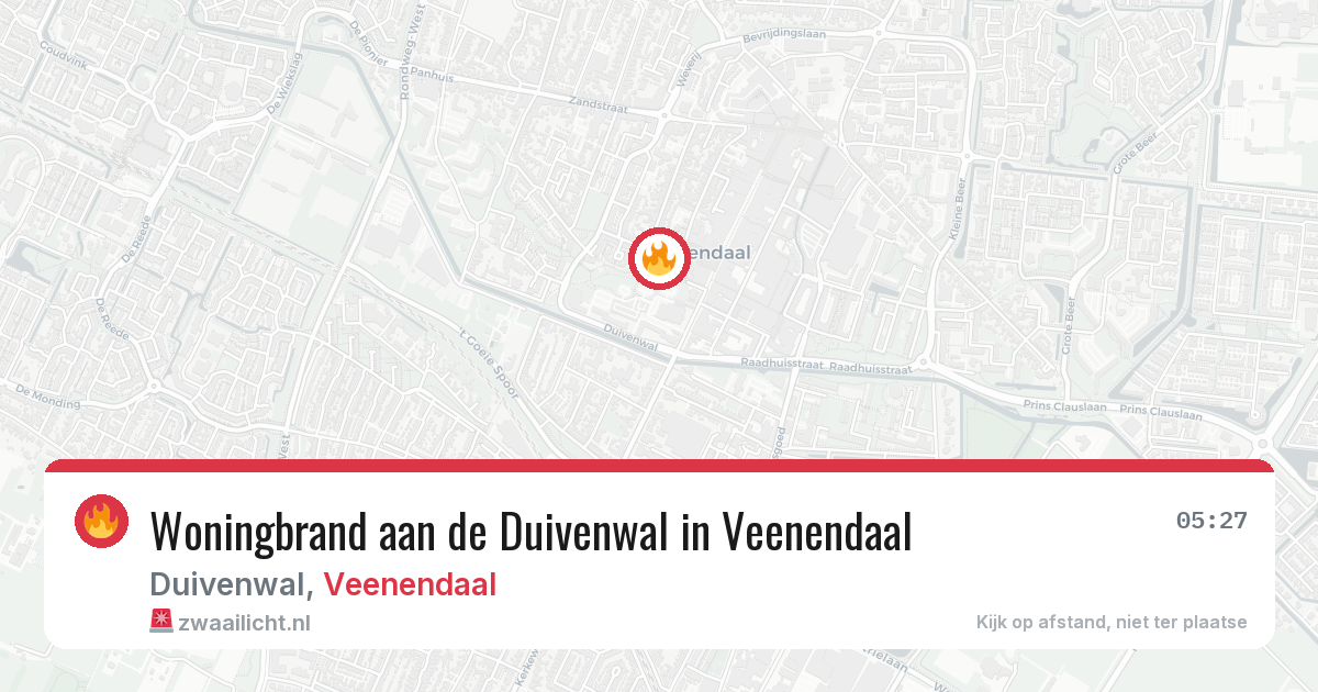 Woningbrand aan de Duivenwal in Veenendaal — 19 jun 2026