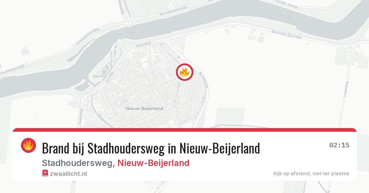 Brand bij Stadhoudersweg in Nieuw-Beijerland — 29 jul 2026
