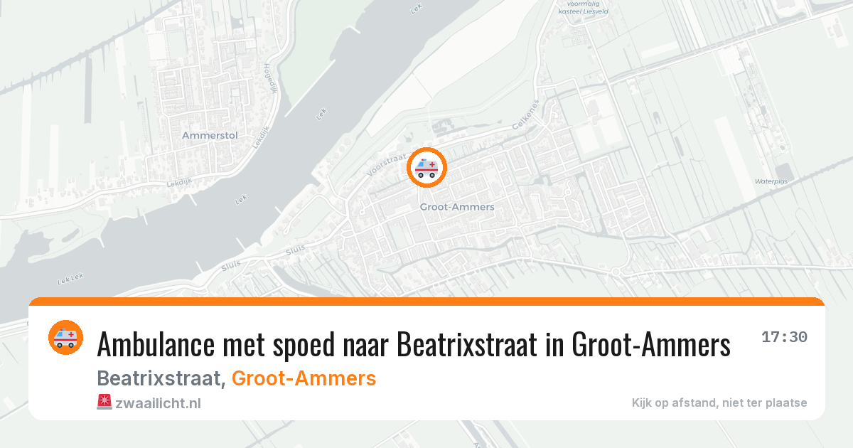 Ambulance met spoed naar Beatrixstraat in Groot-Ammers — 29 jul 2026