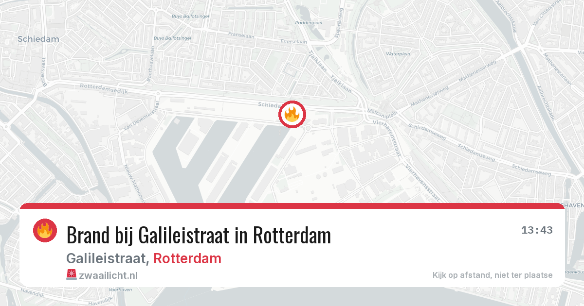 Brand bij Galileistraat in Rotterdam — 9 jul 2026