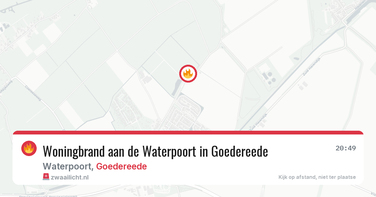 Woningbrand aan de Waterpoort in Goedereede — 23 jun 2026