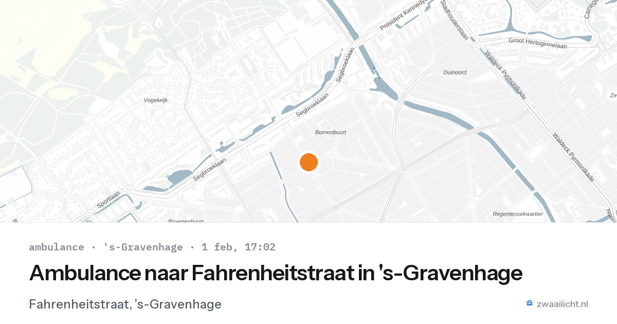 Ambulance naar Fahrenheitstraat in 's-Gravenhage — 1 feb 2026