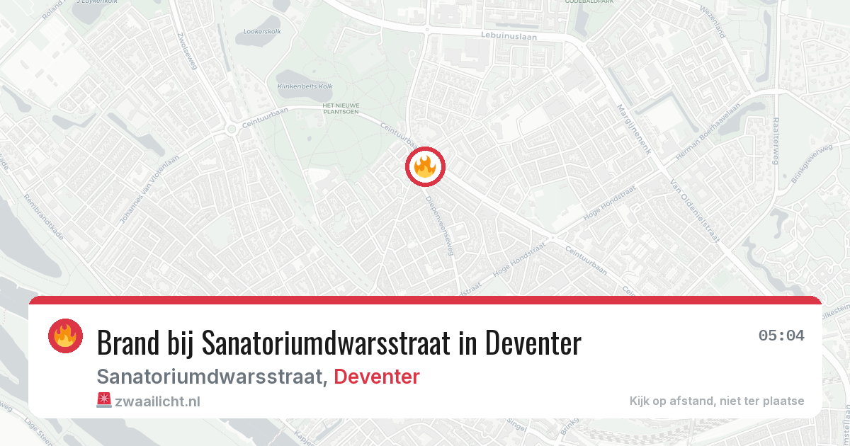 Brand bij Sanatoriumdwarsstraat in Deventer — 9 jul 2026