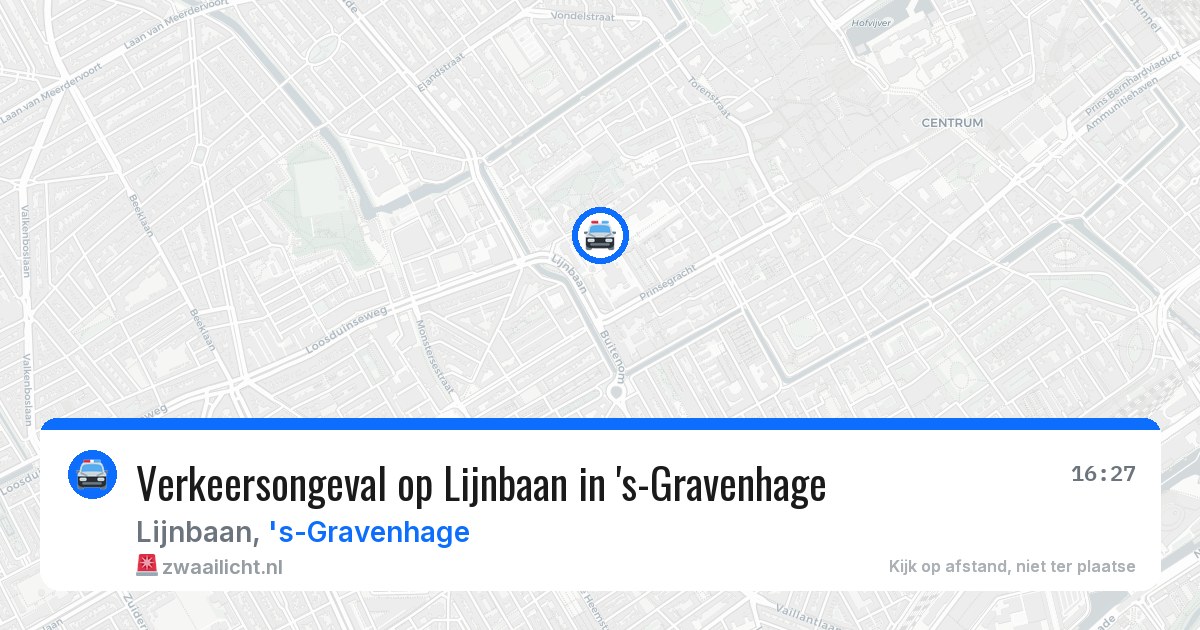 Verkeersongeval op Lijnbaan in 's-Gravenhage — 9 jul 2026