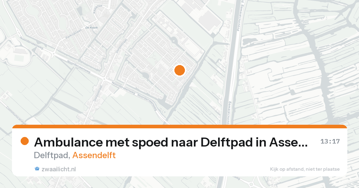 Ambulance met spoed naar Delftpad in Assendelft — 17 aug 2026