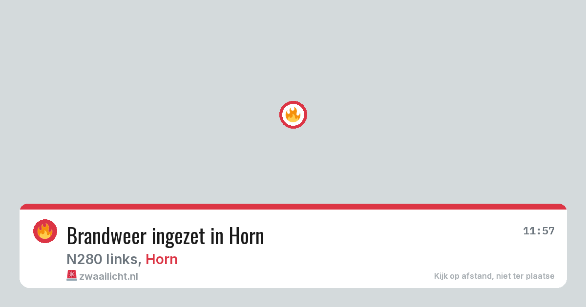 Brandweer ingezet in Horn — 31 jul 2026 | 🚨 Zwaailicht.nl