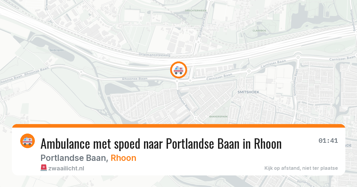 Ambulance met spoed naar Portlandse Baan in Rhoon — 20 jun 2026