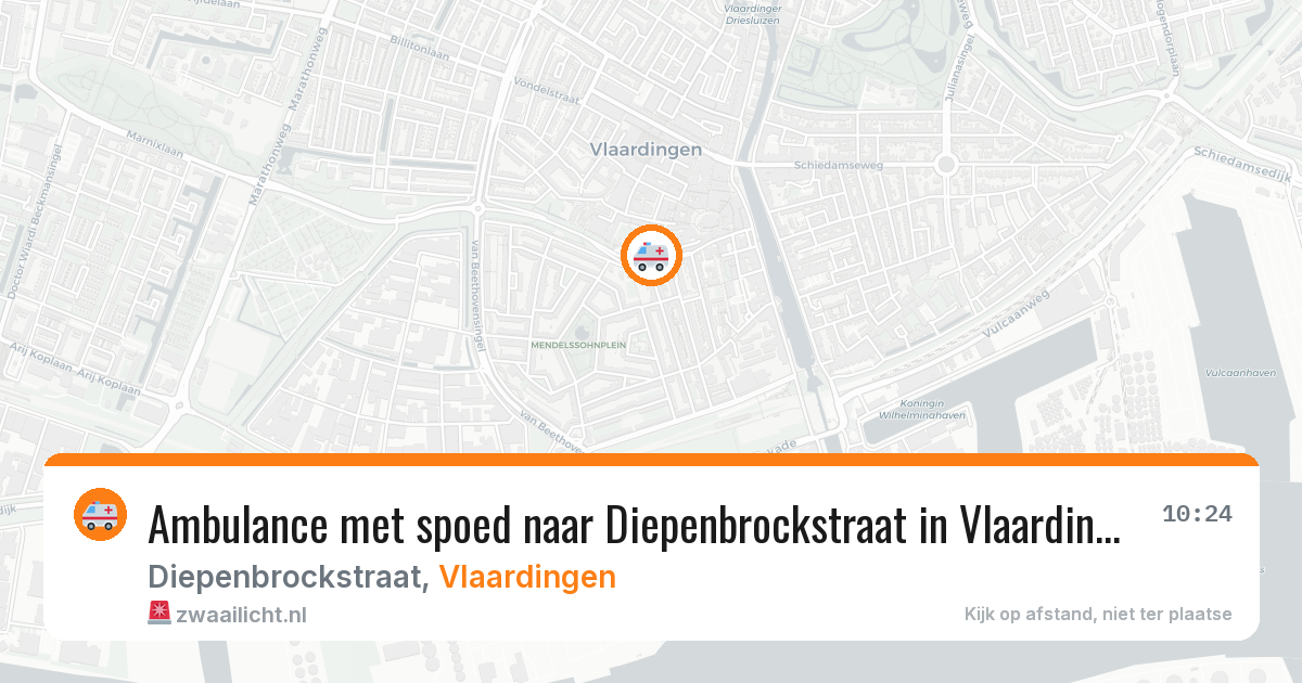 Ambulance met spoed naar Diepenbrockstraat in Vlaardingen — 20 mei 2026