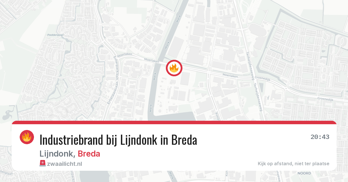 Industriebrand bij Lijndonk in Breda — 18 jun 2026