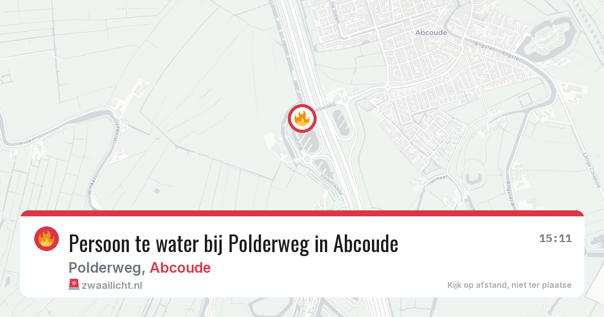 Persoon te water bij Polderweg in Abcoude — 24 jul 2026