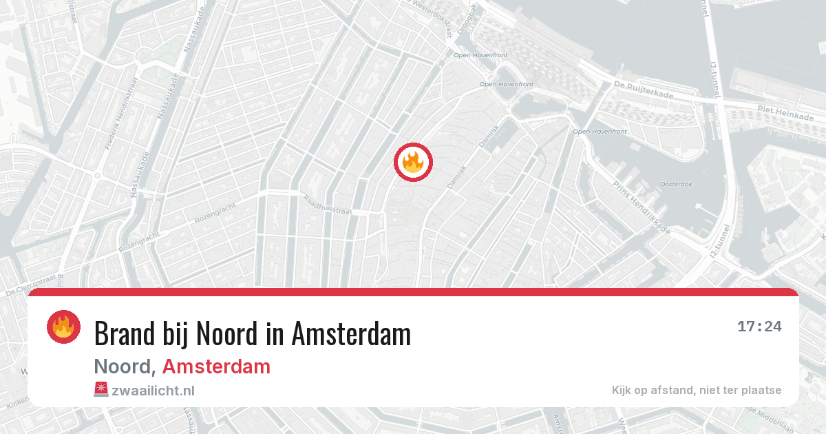 Brand bij Noord in Amsterdam — 9 aug 2026