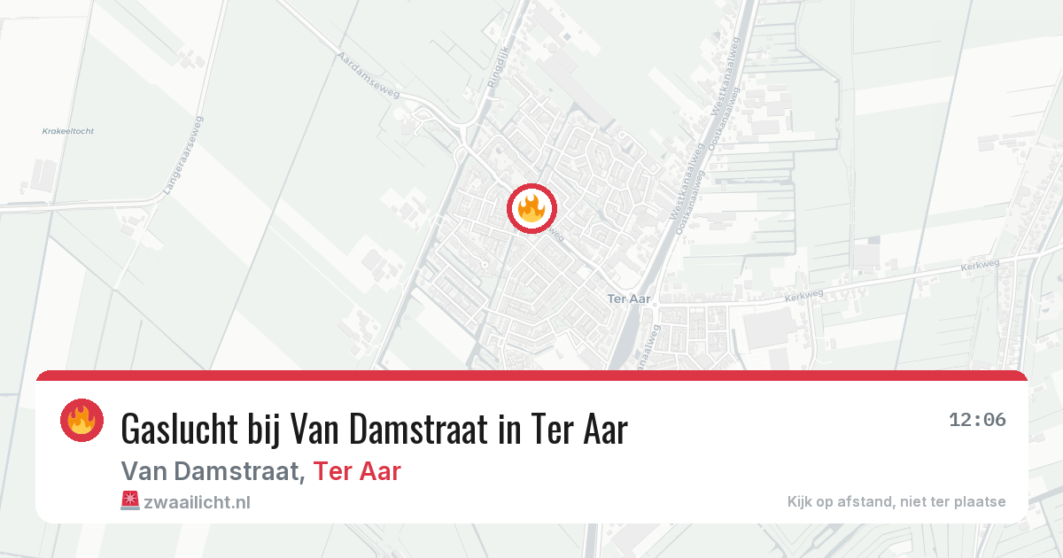 Gaslucht bij Van Damstraat in Ter Aar — 30 jul 2026