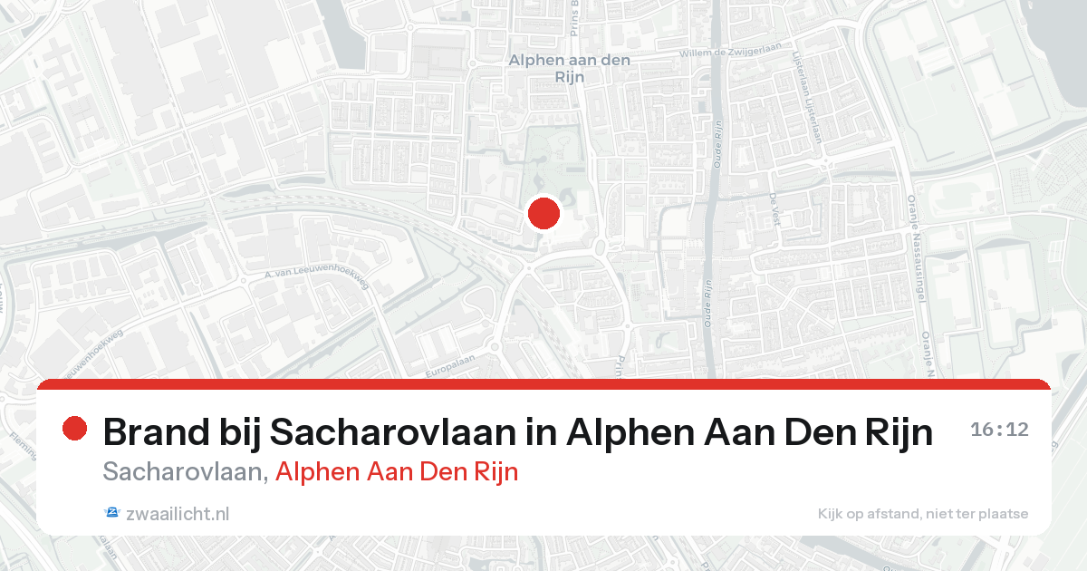 Brand bij Sacharovlaan in Alphen Aan Den Rijn — 24 aug 2026