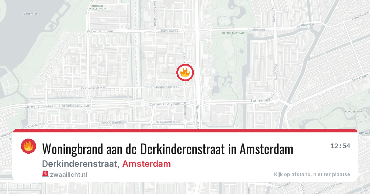 Woningbrand aan de Derkinderenstraat in Amsterdam — 30 jun 2026