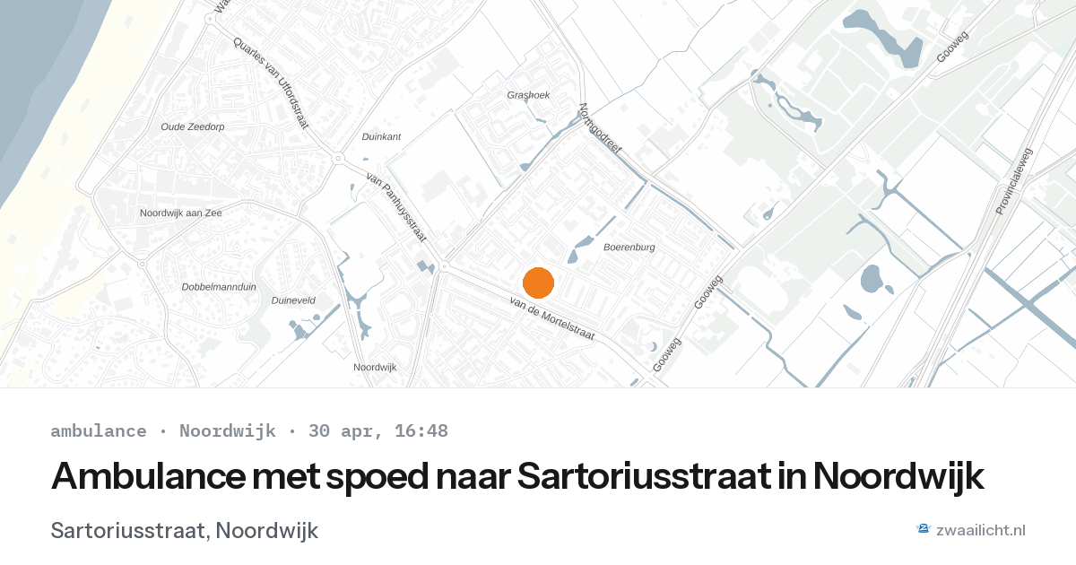 Ambulance met spoed naar Sartoriusstraat in Noordwijk — 30 apr 2026