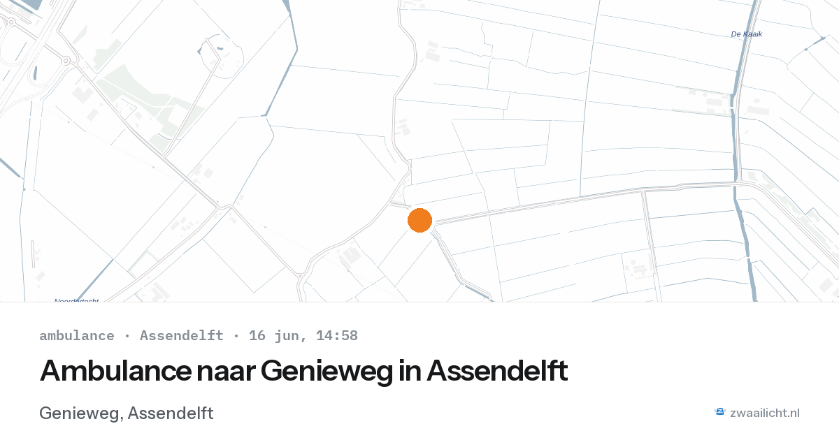 Ambulance naar Genieweg in Assendelft — 16 jun 2026