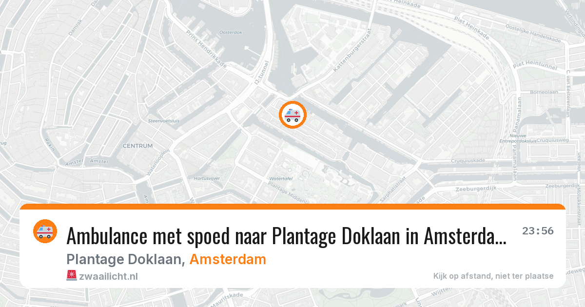 Ambulance met spoed naar Plantage Doklaan in Amsterdam — 10 aug 2026