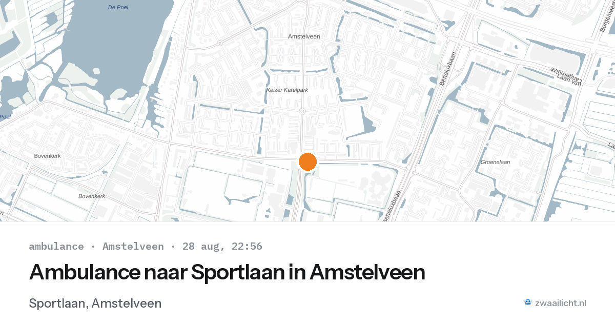 Ambulance naar Sportlaan in Amstelveen — 28 aug 2026