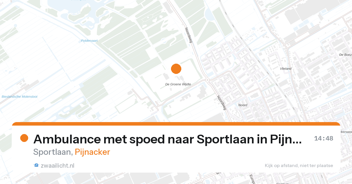 Ambulance met spoed naar Sportlaan in Pijnacker — 28 aug 2026